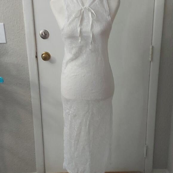 Love by Chesley White Floral Crochet Hooded Swimsuit Cover Up Vacation Boho Swim - Picture 1 of 8